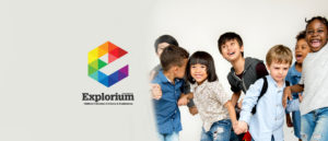 header image for the Long Island Explorium of a group of happy children