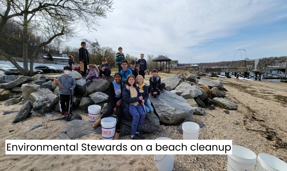 Environmental Stewards on a beach cleanup