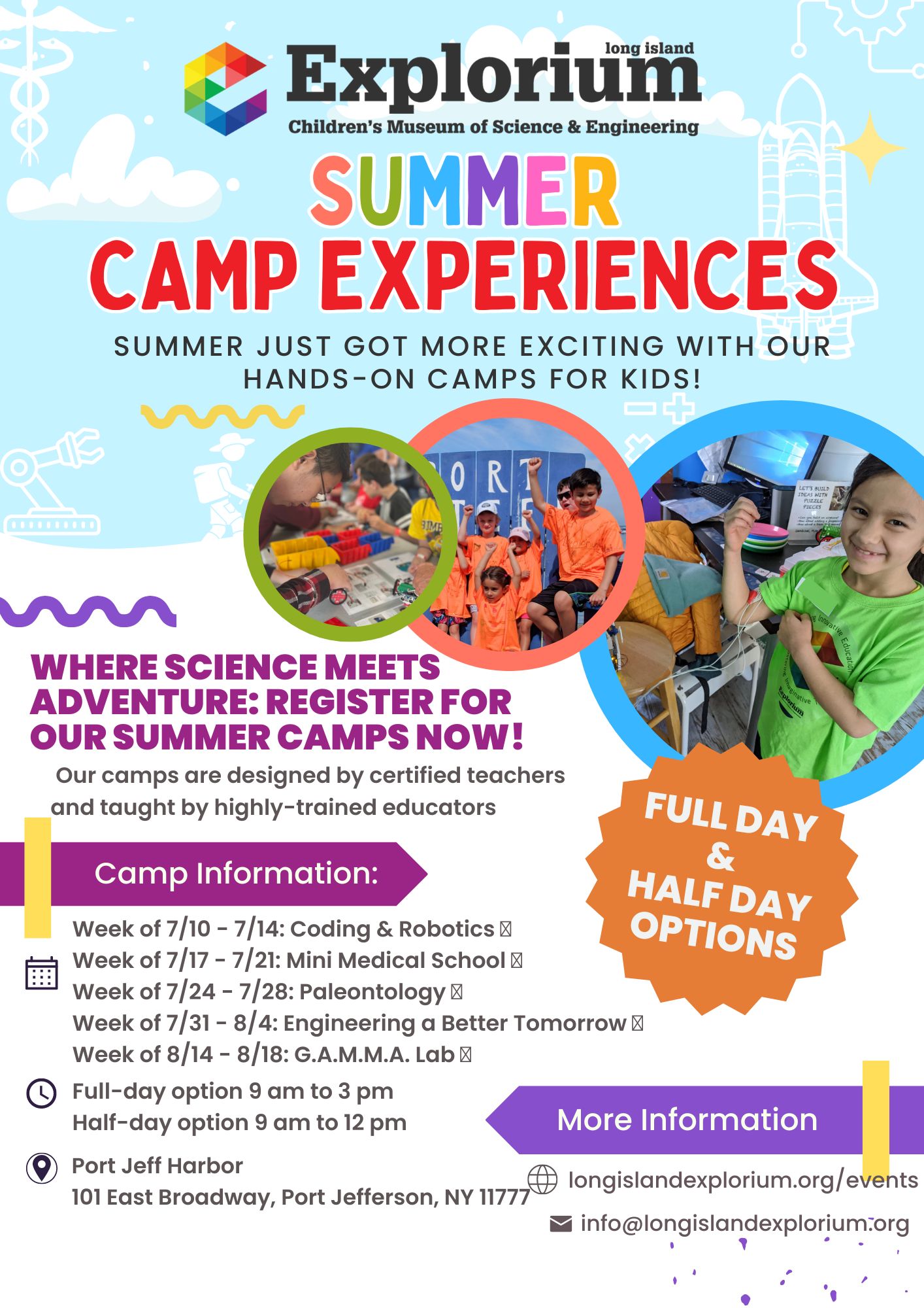 Long Island Explorium Summer Camp Flyer 2023