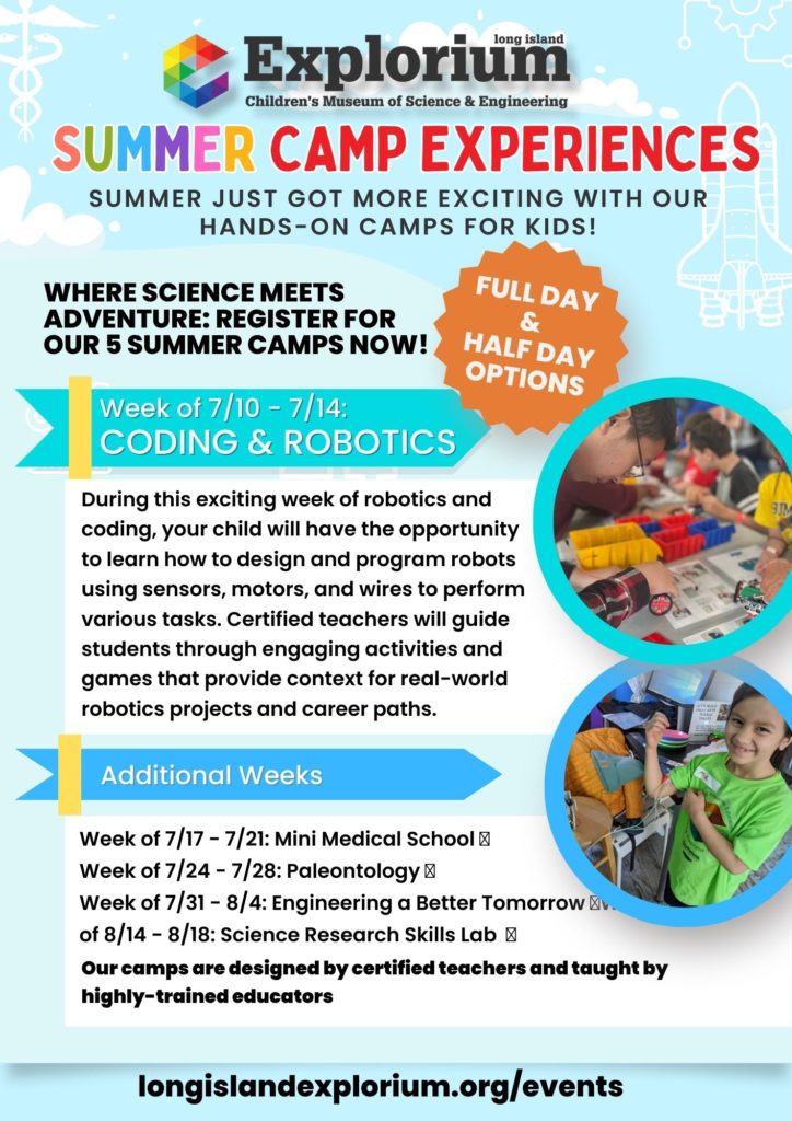 Long Island Explorium's CODING & ROBOTICS Camp