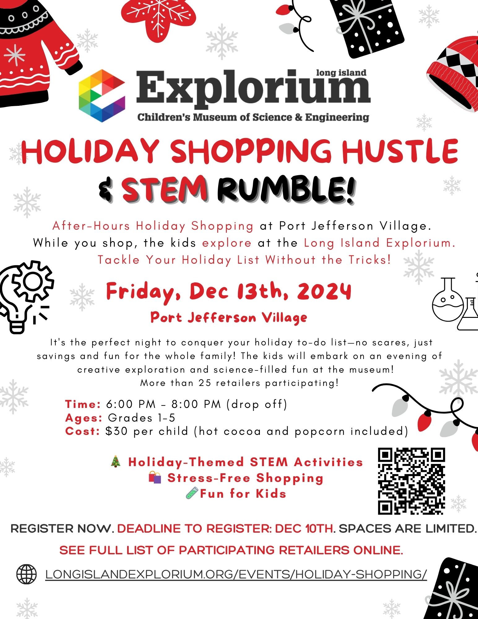 Holiday Shopping Drop-Off Program at the Long Island Explorium!