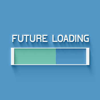 Future loading 3d blue background